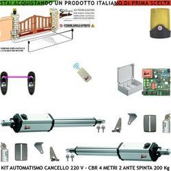 Kit Automatismo Cancello 4 Metri 2 Ante 2 Motori Lineari 220 v Stelo Retrattile Autobloccanti Corsa