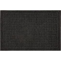 Waffle Grid Impression Door Mat by Mohawk Home in Onyx (Size 18" X 30")