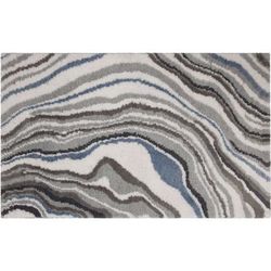 Wide Width Serpentine Bath Rug by Mohawk Home in Blue Fog (Size 24" W 60" L)