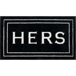 Wide Width Hers Bath Rug by Mohawk Home in Ebony (Size 17" W 24" L)