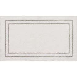Wide Width Corona Bath Rug by Mohawk Home in White Flint (Size 20" W 34" L)