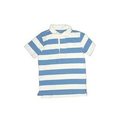Crewcuts Short Sleeve Polo Shirt: Blue Tops - Kids Girl's Size Medium