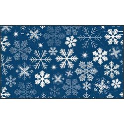 Snowflakes Red Kitchen Rug by Mohawk Home in Blue (Size 30 X 50)