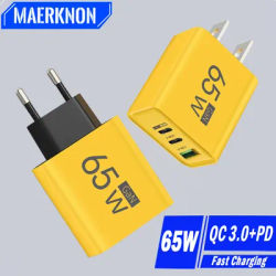 65W GaN Charger USB Type C Fast Charging Adapter Quick Charge 3.0 PD Mobile Phone Charger For iPhone 15 14 Samsung Xiaomi Huawei