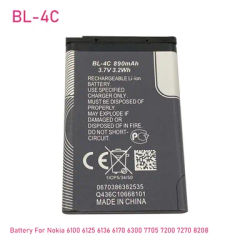 890mAh BL 4C BL-4C Replacement Battery For Nokia 6100 6125 6136 6170 6300 7705 7200 7270 8208 BATTERY BL4C