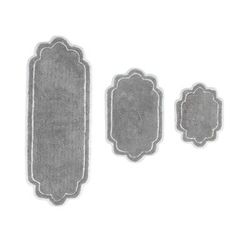 Allure 3pc Bath Rug Collection by Home Weavers Inc in Grey