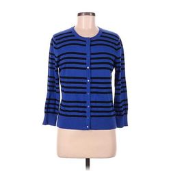 Cable & Gauge Cardigan Sweater: Blue - Women's Size Medium