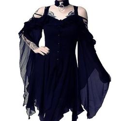 Retrò Vintage Punk Gotico Medievale Vestito Mascherata Strega Costume Per donna Notte di Valpurga Halloween Carnevale Mascherata Halloween Evento / Festa Adulti Vestito
