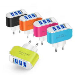 3USB EU US Plug LED Mobile Phone Chargers Multi-Head Travel Charger 3Ports LED Light Phone Charge