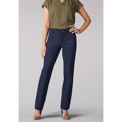 Plus Size Women's Wrinkle Free Straight Leg Pant Jean by Lee in Imperial Blue (Size 20 T)
