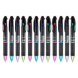 TEMU 12 Pack 4 In 1 Multicolor Retractable Pens 0.7 Mm Ball Point Pens For Nurses Supplies