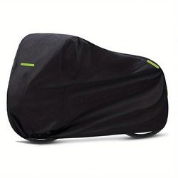 TEMU Waterproof 210d Oxford Fabric Motorcycle Cover, Universal Fit, Durable , Non-slip Motorcycle Cover For Models - Black With