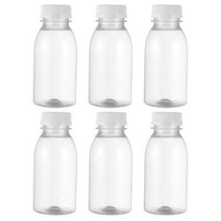 TEMU 6pcs 100ml Milk Bottles Small Juice Bottles Leakproof Milk Bottles Portable Beverage Bottles Plastic Water Bottle Empty