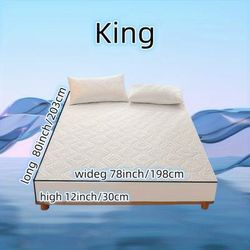 TEMU 3pcs (1pc Fitted Sheet, 2pcs Pillowcase) Interlayer 360° Wrapping Height 12inch/30cm Fitted Sheet And Pillowcase
