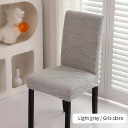 TEMU 1pc Dining Chair Slipcovers, Leaf Pattern, Removable Stretch Chair Covers, Polyester & Spandex , Machine Washable, With Band Closure, For Home, Office, Banquet