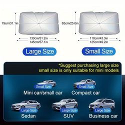 TEMU Automobile Windshield Sunshade-foldable Automobile Umbrella Sunshade, Anti-ultraviolet Car Front Window (heat Protection) Windshield Cover Card