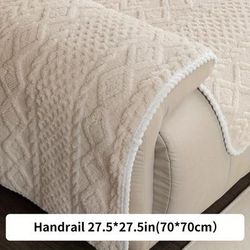 TEMU 1pc Plush Sofa Slipcover, Warm And Thick Sofa Cover, Furniture Protector, Bedroom, Office, Living Room Home Decoration, Not Including Backrest, Armrest, Pillow Case