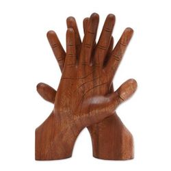 Hand of Friendship,'Artisan Crafted Wood Sculpture'
