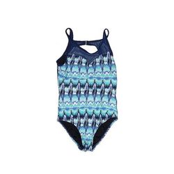 Sea & Sand Beachwear One Piece Swimsuit: Blue Tie-dye Swimwear - Women's Size 8