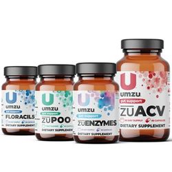 Total Gut Health Optimization Bundle: Zuenzymes, Acv+Prebiotics, Zupoo, And Floracil50 by UMZU | 20.99 oz