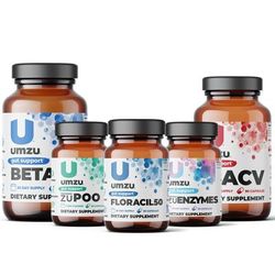 Digestion Bundle: Hcl, Zupoo, Floracil50, Zuenzymes & Zuacv+Prebiotics by UMZU | 37.0 oz