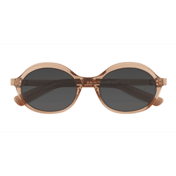 Female s oval Clear Brown Acetate Prescription sunglasses - Eyebuydirect s Melva