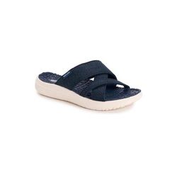 Women's Women'S Sassy Cross-Over Slide Sandal by MUK LUKS in Navy (Size 10 M)