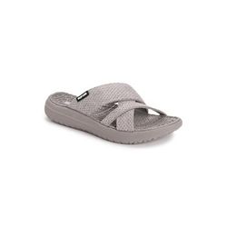 Women's Women'S Sassy Cross-Over Slide Sandal by MUK LUKS in Grey (Size 8 M)