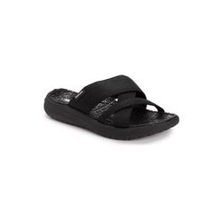 Women's Women'S Sassy Cross-Over Slide Sandal by MUK LUKS in Black (Size 10 M)