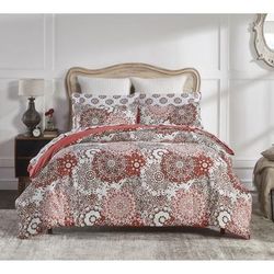 Lyla Collection 100% Microfiber Nautical 7 Piece Comforter Set by Better Trends in Red (Size KING)