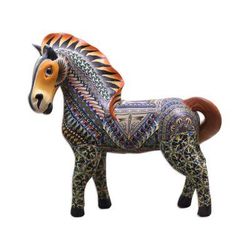 Vibrant Horse,'Handcrafted Polymer Clay Horse Sculpture (5.5 Inch)'