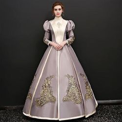 Gotico Vittoriano Ispirato al vintage Vestito Costume da festa Abito da Ballo Principessa Shakespeare Tinta unica Abito da ballo Costume Per donna Reale Halloween Carnevale San Valentino Festa serale