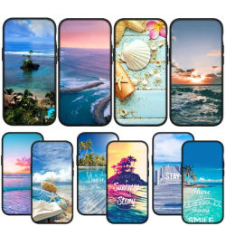 Coque souple en silicone pour iPhone montagne mer plage voyage 15 14 13 12 11 Pro XS