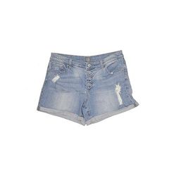 Soho JEANS NEW YORK & COMPANY Denim Shorts - Mid/Reg Rise: Blue Bottoms - Women's Size 8