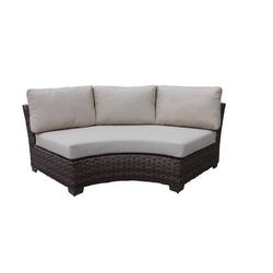 kathy ireland Homes & Gardens River Brook Curved Armless Sofa in Truffle - TK Classics Ki043B-Cas