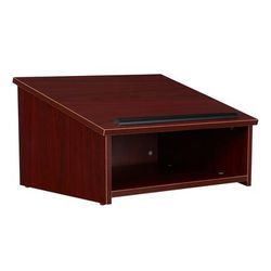 National Public Seating 22-MY Tabletop Lectern w/ 1 Shelf - 23 3/4" x 19 7/8" x 13 3/4", Laminate, Mahogany, Brown