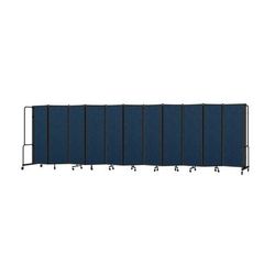 National Public Seating RDB6-11PT04 256"L Portable Room Divider w/ 11 Blue PET Panels & Black Frame - 6'H