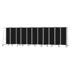 National Public Seating RDG6-11PT10 256"L Portable Room Divider w/ 11 Black PET Panels & Gray Frame - 6'H