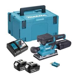 Ponceuse vibrante 18V 93x185 mm Bluetooth aws Makita avec 2 batterie 18V 5.0Ah - chargeur- MakPac