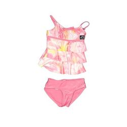 Justice Two Piece Swimsuit: Pink Tie-dye Sporting & Activewear - Kids Girl's Size 5
