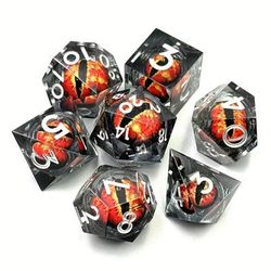 TEMU Set Of 7pcs New Dragon King's Eye Multi-sided Dice, Tree Number Dice, Running Team Board Game Party Game Accessories, Dragon King Series D4 D6 D8 D10 D12 D20 Christmas, Gift