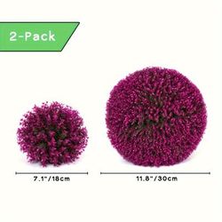 2packs Artificial Plant Boxwood Topiary Balls, Uv Protected Faux Plants Decorative Balls For Outdoor Patio Garden Balcony Backyard And Indoor Home Wedding Decoration