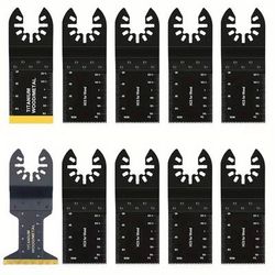 10pcs Oscillating Saw Blades, Wood/metal/plastic Cutting Set, Professional Universal Multitool, Quick Release, Saw Blades, Sharp Saw Blades, Multitool Blade