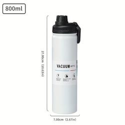 1pc, Vacuum Sports Water Bottle, 304 Stainless Steel Water Cups, Portable Travel Water Bottles, For Camping, Hiking, Fitness, Outdoor Drinkware, Birthday Gifts