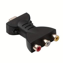 Connector For -compatible Male To 3 Rca Female Composite Audio Video Adapter -compatible Component Convertor Cable