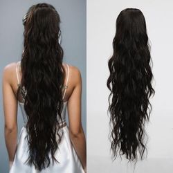 Ponytail Long Curly Wavy Ponytail Extensions Synthetic Hair Extensions Elegant For Daily Use Hair Accessories