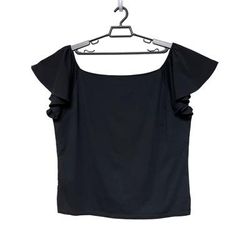 Ralph Lauren Tops | Lauren Ralph Lauren Black Cap Short Sleeve Blouse Shirt Women's Size 3x | Color: Black | Size: 3x