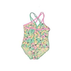 Limited Too One Piece Swimsuit: Green Chevron Sporting & Activewear - Kids Girl's Size 4