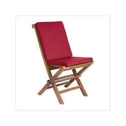 All Things Cedar Folding Chair Set with Red Cushions