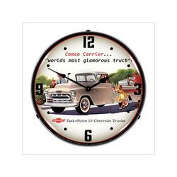 Collectable Sign and Clock 1957 Chevrolet Cameo Truck Backlit Wall Clock